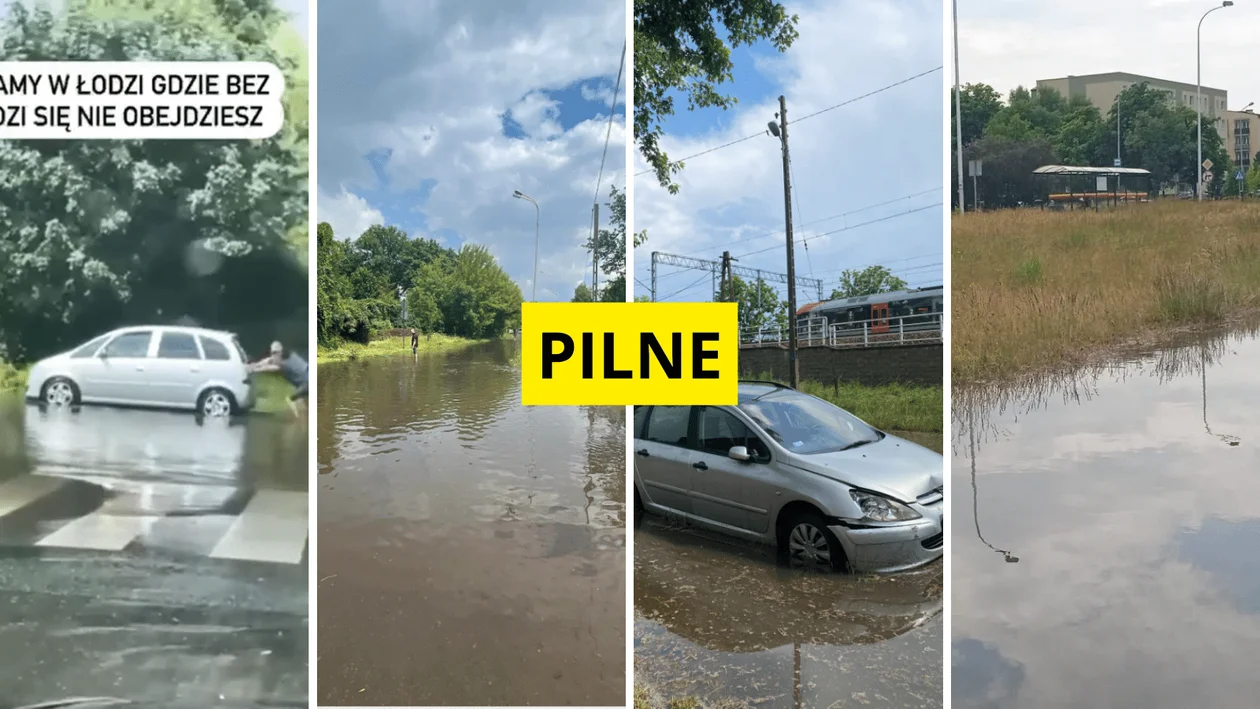 Gwałtowne nawałnice przechodzą przez dzielnice Łodzi. Zalane ulice, auta i przeciekające tramwaje [ZDJĘCIA] - Zdjęcie główne