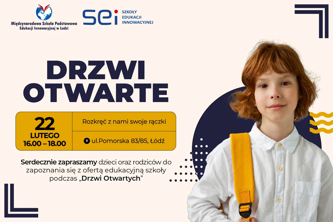 Zaproszenie na Dni Otwarte Międzynarodowej Szkoły Podstawowej Edukacji Innowacyjnej w Łodzi - Zdjęcie główne