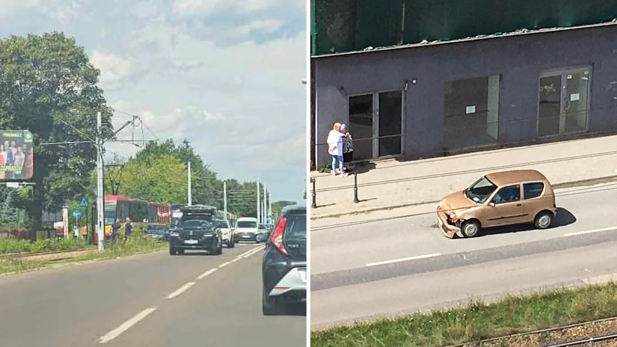 Kolizja Fiata Seicento z Kią na Zachodniej i tramwaju z Mercedesem na Zgierskiej. Utrudnienia dla kierowców i podróżnych MPK Łódź - Zdjęcie główne