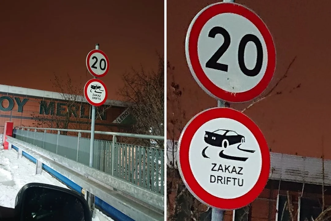 Niecodzienne oznakowanie w Manufakturze w Łodzi. Czemu ma służyć "zakaz driftu"? [zdjęcia] - Zdjęcie główne