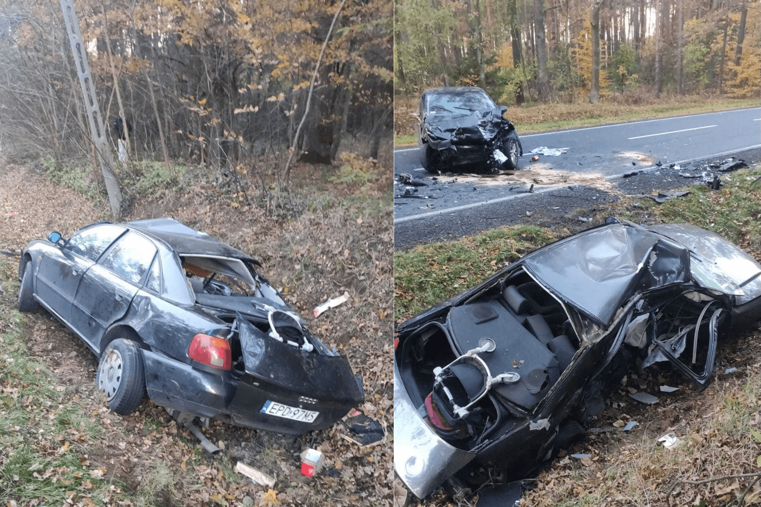 Koszmarny wypadek w Łódzkiem na DK72. Dwie osoby ranne. Utrudnienia w ruchu [zdjęcia] - Zdjęcie główne